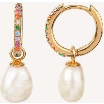 Vidal & Vidal - Pendientes Essentials acabados en oro 18Kt con circonitas multicolory perla cultivada