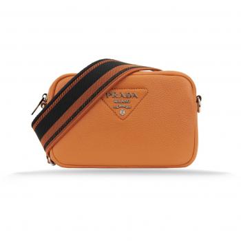 Prada Women's Zipper Closure Crossbody in Orange