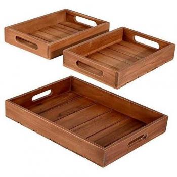Vassoi da Portata in Teak - 3 Pezzi