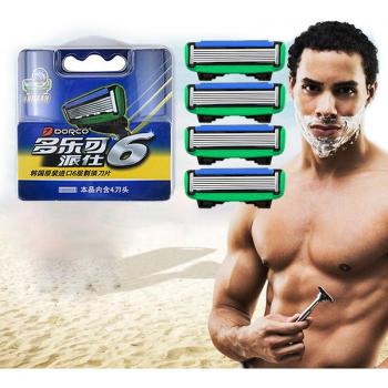 Dorco Pace 6 Replacement Razor Blades for Men 4 pcs