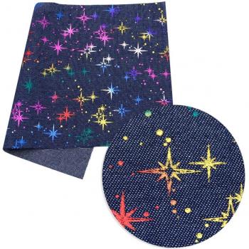 David Accessories 20*34cm Cotton Denim Geometric Patchwork Fabric