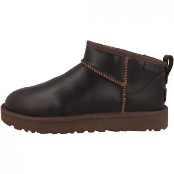 UGG® Women's Classic Ultra Mini Leather Boots in Ironwood, Size 8