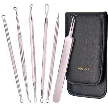 Terresa Blackhead Remover – 6‑Stückes Pimple Popper Kit in Schwarz