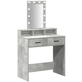 Tavolo da trucco vitaXL con luce LED grigia, 79x41x140 cm
