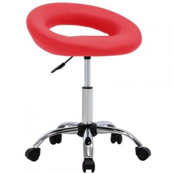 Fauteuil de Bureau Roulant en Similicuir Rouge