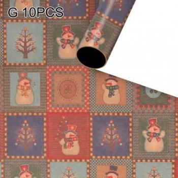 Xmas Kraft Candy Wrapping Paper Set - 10 Pcs