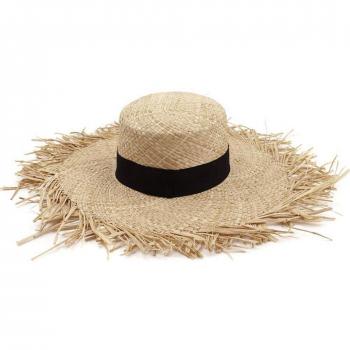 Sombrero de paja enrollable con protección UV para mujer