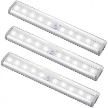 3 Pack USB Rechargeable 10 LED + Capteur de Mouvement Magnétique