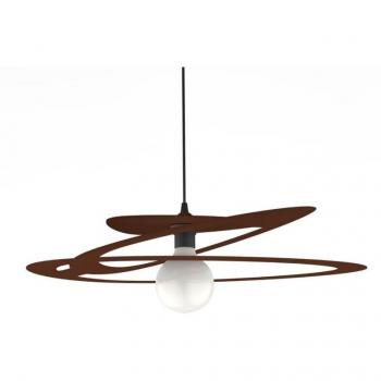 Sospensione Lumicom 1X E27 Metallo Rosso Cowhide 60cm