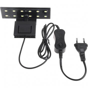 12 LED Aquarium Pflanzenbeleuchtung mit Klemme - Weiß EU D08F