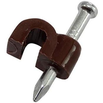 AERZETIX Fixations Accroche Câble Rond - 50 Unités Marron