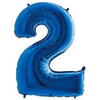 Palloncino Mylar Sagomato N° 2 Blu CM 102