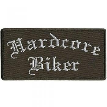 AUFNÄHER - Hardcore Biker - 01795 - Größe ca. 8 x 2,5 cm - Patches Stick Applikation