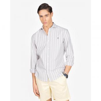 Camisa Oxford San Remo gris raya para hombre
