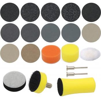 1 Inch Schuurpads Set - 317 Stuks, Voor Hout en Metaal, Nat/Droog met 1/4 Shank en Schuim Polijstpad