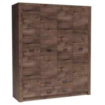 Armario de Bisagras Stanton C116, 214x178x58cm, 5 estantes, fresno oscuro