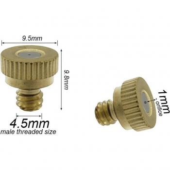 10pcs Brass Atomizing Nozzle for Water Sprayer (0.2-1mm Orifice)