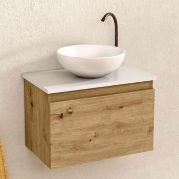 Mueble de Baño Montado con Cajón y Lavabo de Cerámica