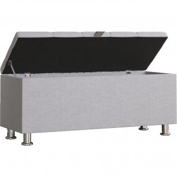 Coffre de rangement Valencia en lin gris clair