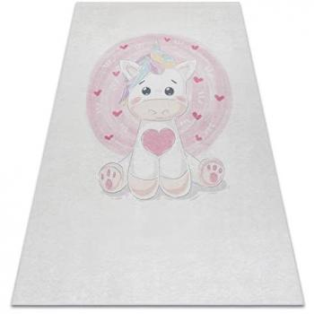 Washable Non-Slip Unicorn Area Rug - Cream Beige 120x170 cm