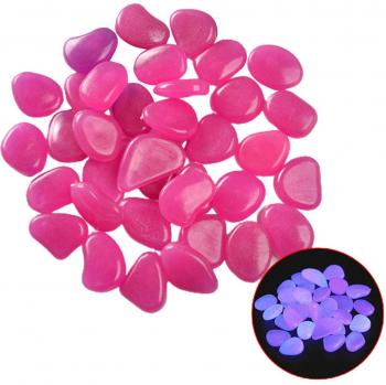 Glow-in-the-Dark Pebbles for Fish Tank - 100pcs Mixed Color Resin Stones, 2.2cm