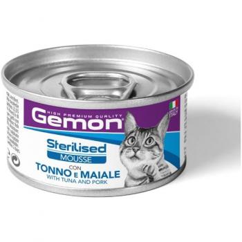 GEMON - per Gatti Adulti Sterilised Mousse con Tonno e Maiale da 85 gr