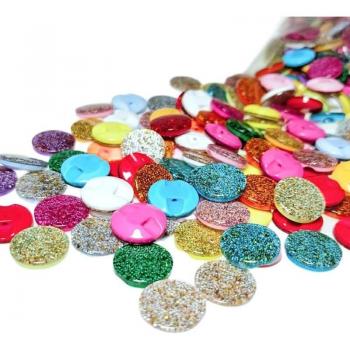 12MM Mixed Color Resin Buttons - 30/50/150pcs for DIY Crafts
