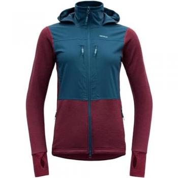 Devold Women’s Herøy Merino Hybrid Jacke – Rot, Größe L, deutsche Übersetzung