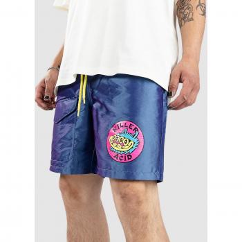 Killer Acid Cat Hologram Shorts (M) – Pink & Blau, Schimmernd