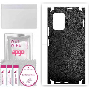 Funda adhesiva de protección completa para Xiaomi POCO X3 GT, efecto cuero negro