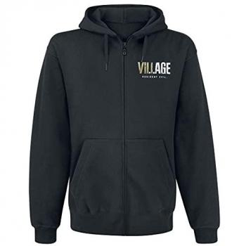 Resident Evil Village Men's Black Zipper Sweatshirt - XXL - 60% Cotton, 40% Polyester