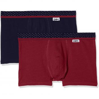 Bóxer Dim Mix and Dots X2, Multicolor (Rojo Cerise/Azul Cobalt 6up), Mediano (Tamaño del Fabricante:2) (Pack de 2) para Hombre