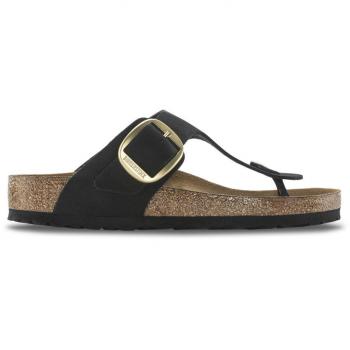 Sandales Gizeh en cuir nubuck avec boucle oversize Birkenstock - Noir 38 femme