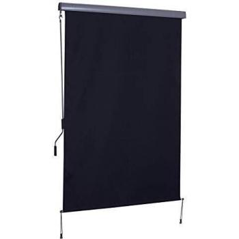 Outsunny Senkrechtmarkise Sichtschutz Balkonmarkise Windschutz mit Handkurbel 140 x 200 cm