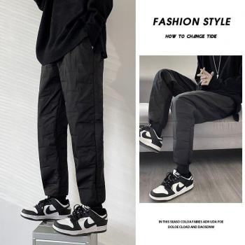 Men's Warm Thicken Black Casual Pants