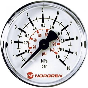 Norgren Manometer 18-013-888, 0 to 25 Bar, R1/8 External Thread