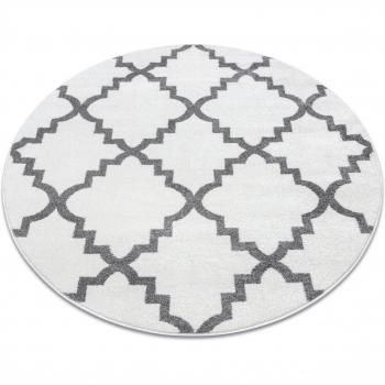 RUGSX Circle Design Rug - F343 Cream and Grey
