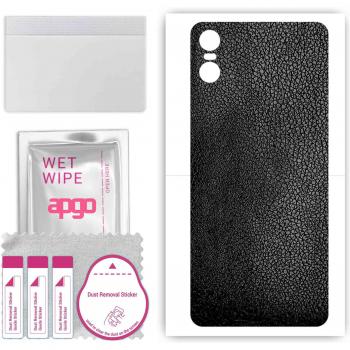 Motorola One P30 Play Back Protector – Black Leather Foil