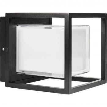 Moderne LED-Außenwandleuchte Cubic, Aluminium Schwarz