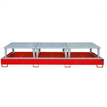 Bac à déchets AWA 1000‑3, couleur rouge RAL 3000