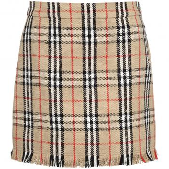 Burberry - Retro-Muster Minirock - Größe 38 - braun