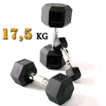 Body-Solid Mancuernas de caucho HEXRU 17.5kg