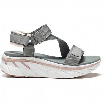 Atom - Sandalias abiertas de mujer con cierre adherente en color gris