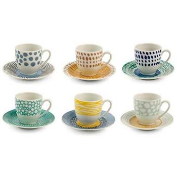 Villa d'Este Home Tivoli - Marea - Set di 6 tazzine da caffè e piattini