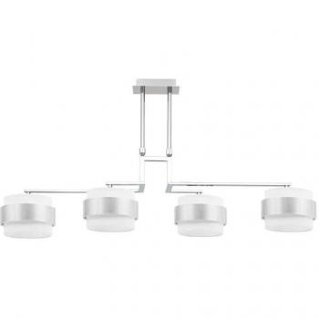 Lampadaire 4lp Bremen Chromé-Blanc Argent – 5065 × 94 × 34 cm