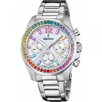Reloj De Mujer Festina Rainbow F20606/2 Con Esfera Beige