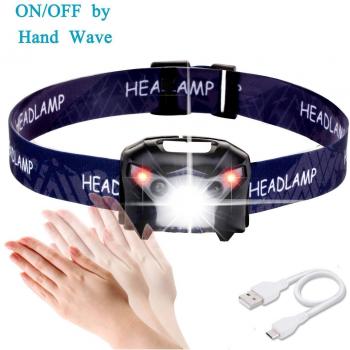 Akale Dimmable 3‑Mode LED Head Torch with USB Cable Included
