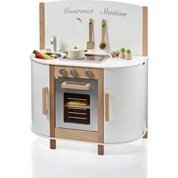 SUN Gourmet‑Station Spielküche aus Buchenholz – Naturweiß