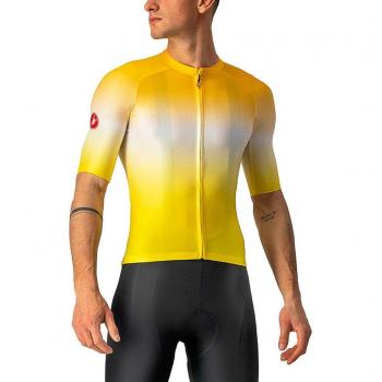 Maillot Castelli Aero Race 6.0 Manga Corta Amarillo Gris 3XL