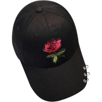 Unisex Rose Baseball Snapback Hat - Adjustable Hip Hop Flat Cap for Outdoor